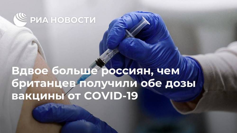 Вдвое больше россиян, чем британцев получили обе дозы вакцины от COVID-19