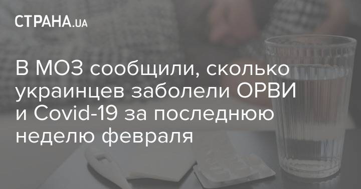 В МОЗ сообщили, сколько украинцев заболели ОРВИ и Covid-19 за последнюю неделю февраля