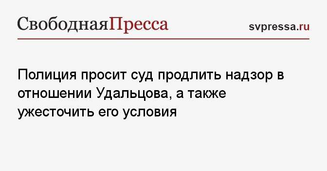 Полиция просит суд продлить надзор в отношении Удальцова, а также ужесточить его условия