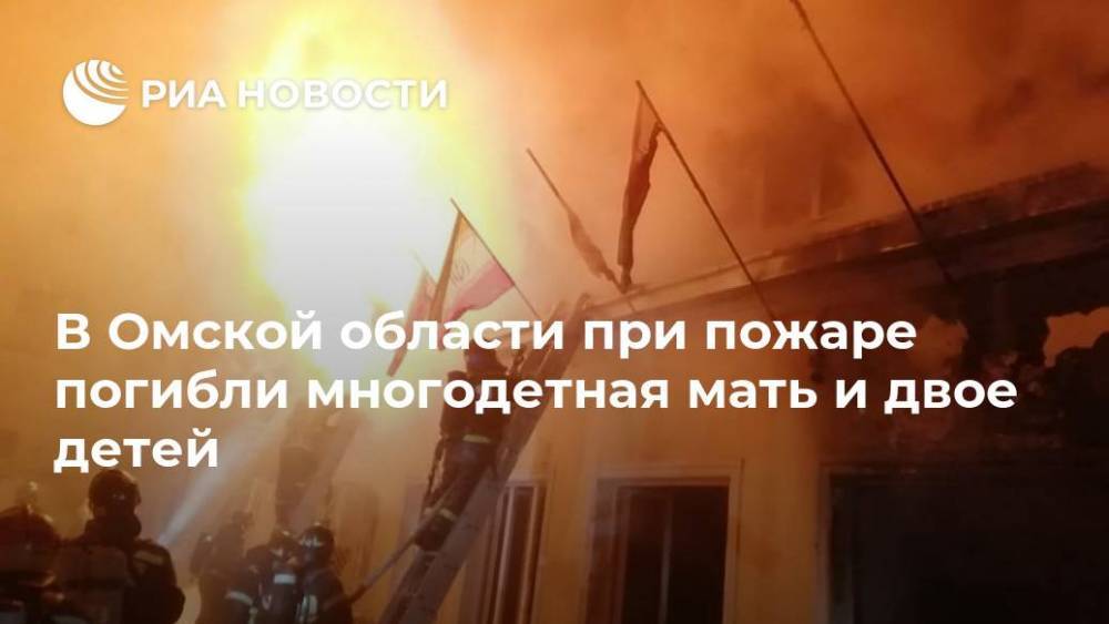В Омской области при пожаре погибли многодетная мать и двое детей