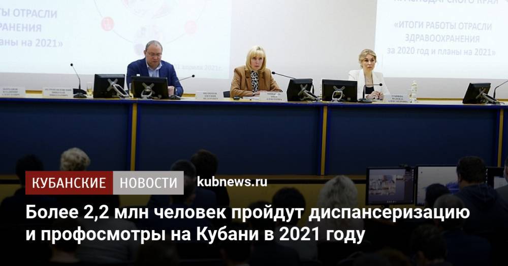 Более 2,2 млн человек пройдут диспансеризацию и профосмотры на Кубани в 2021 году