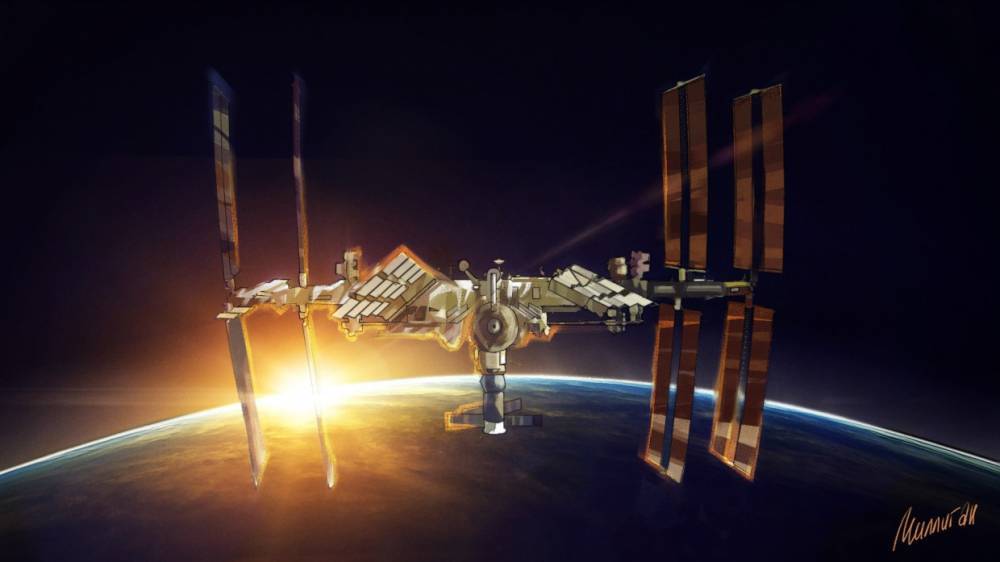 Российский экипаж МКС поздравил соотечественников с Днем космонавтики