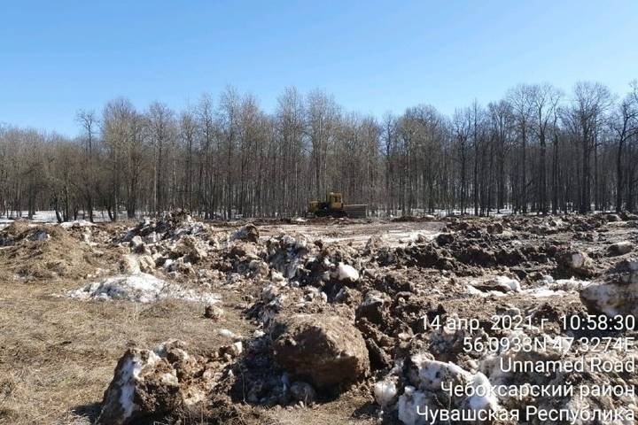 Застройщики очистили от мусора территорию возле Бауманского леса в Чебоксарах