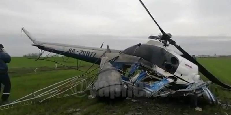 В Краснодарском крае РФ разбился вертолет Ми-2, пилот погиб - видео - ТЕЛЕГРАФ
