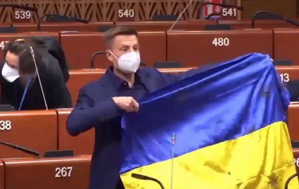 В ПАСЕ Гончаренко отключили микрофон из-за флага