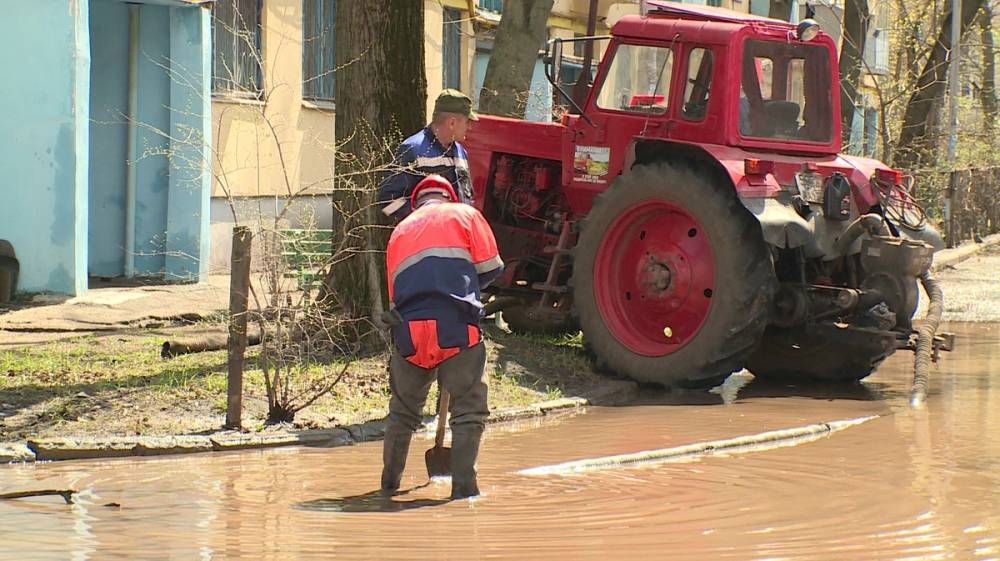 Для устранения коммунальной аварии в Воронеже демонтировали столб и спилили деревья