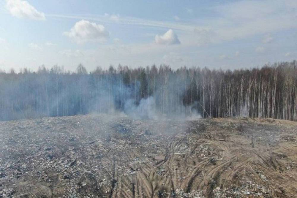 В Петушинском районе горит мусорный полигон