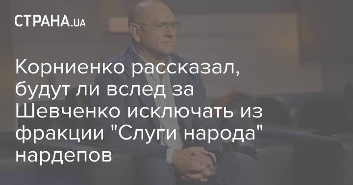 Корниенко рассказал, будут ли вслед за Шевченко исключать из фракции "Слуги народа" нардепов