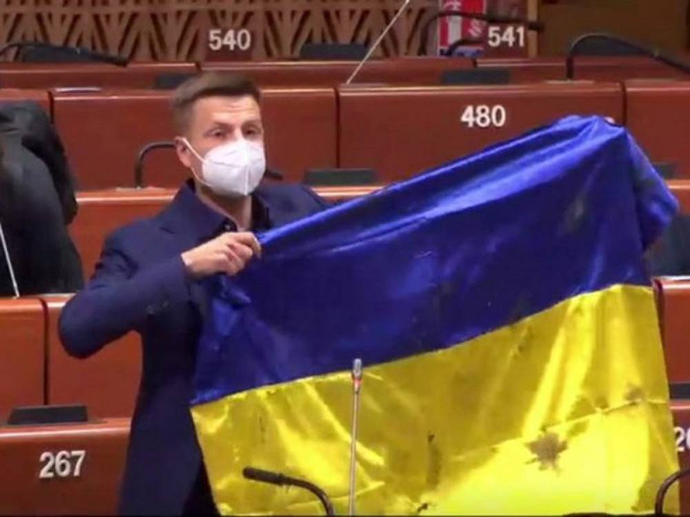 Соратника Порошенко лишили слова в ПАСЕ после выходки с флагом
