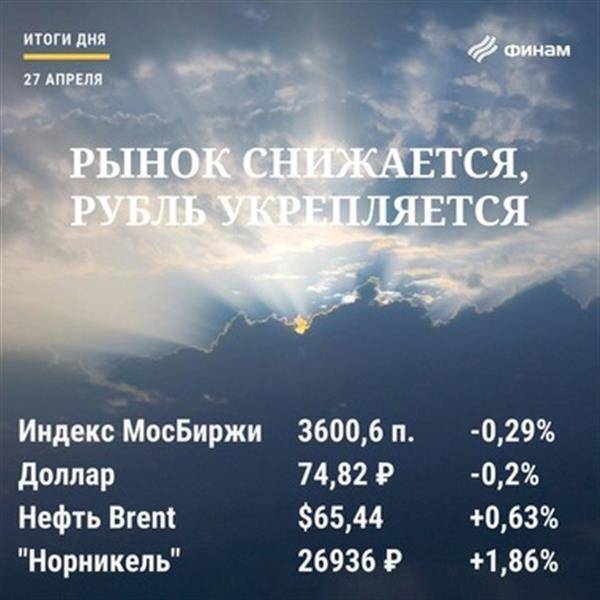 Итоги вторника, 27 апреля: утренний позитив, наблюдавшийся на российском рынке, улетучился