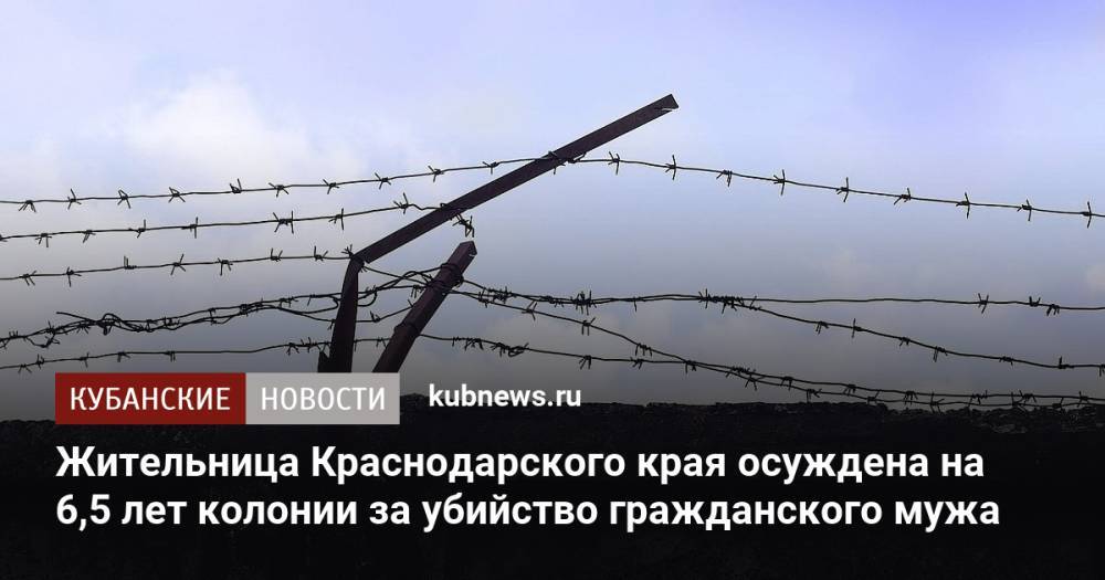 Жительница Краснодарского края осуждена на 6,5 лет колонии за убийство гражданского мужа