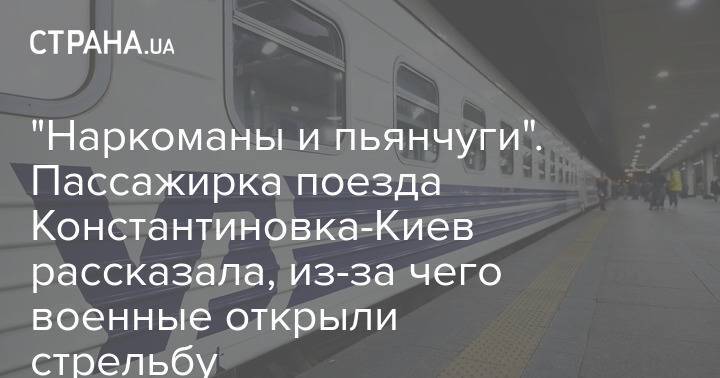 "Наркоманы и пьянчуги". Пассажирка поезда Константиновка-Киев рассказала, из-за чего военные открыли стрельбу