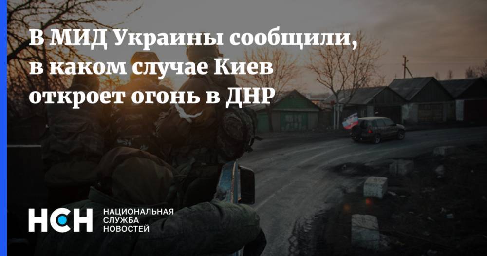 В МИД Украины сообщили, в каком случае Киев откроет огонь в ДНР