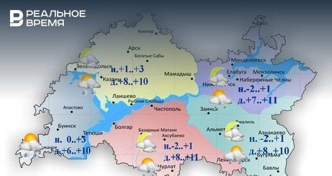 Сегодня в Татарстане ожидается сильный ветер и до +11 градусов