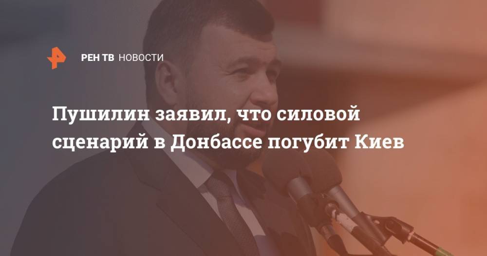 Пушилин заявил, что силовой сценарий в Донбассе погубит Киев
