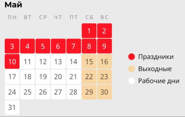 В России начались 10-дневные майские праздники