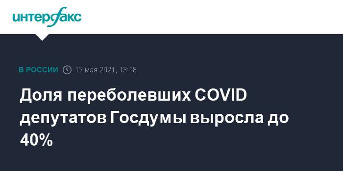 Доля переболевших COVID депутатов Госдумы выросла до 40%