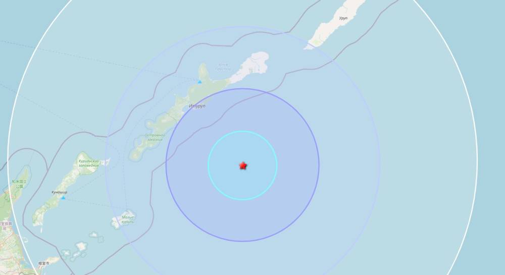 В районе Итурупа произошло землетрясение магнитудой 5.0