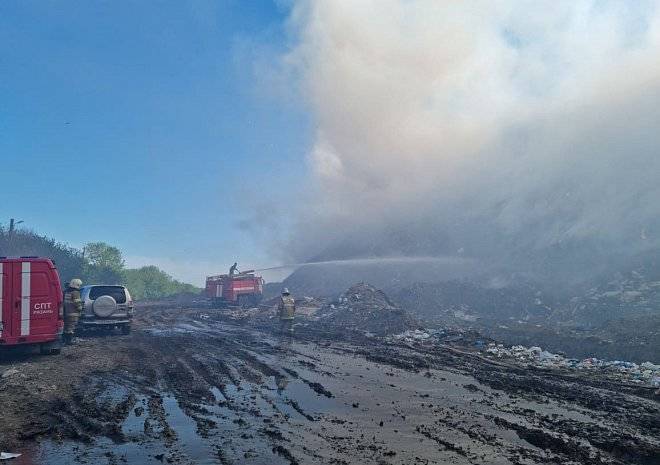 В Рязани ликвидирован крупный пожар на городской свалке