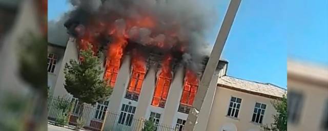 В Термезе загорелось здание школы