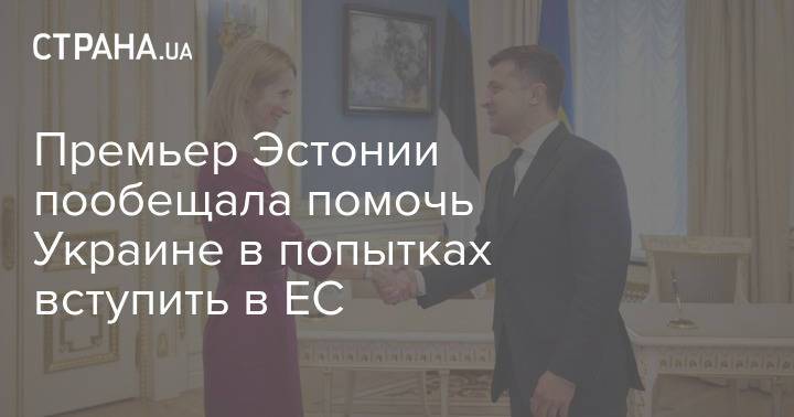 Премьер Эстонии пообещала помочь Украине в попытках вступить в ЕС