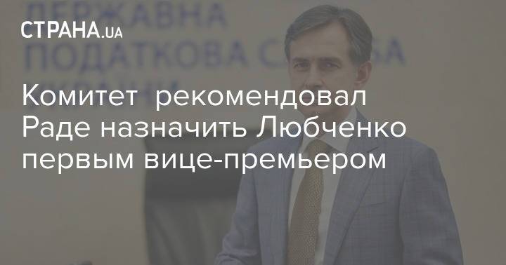 Комитет рекомендовал Раде назначить Любченко первым вице-премьером