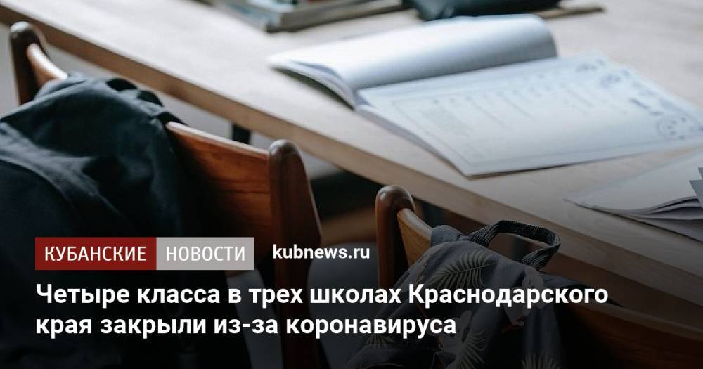 Четыре класса в трех школах Краснодарского края закрыли из-за коронавируса