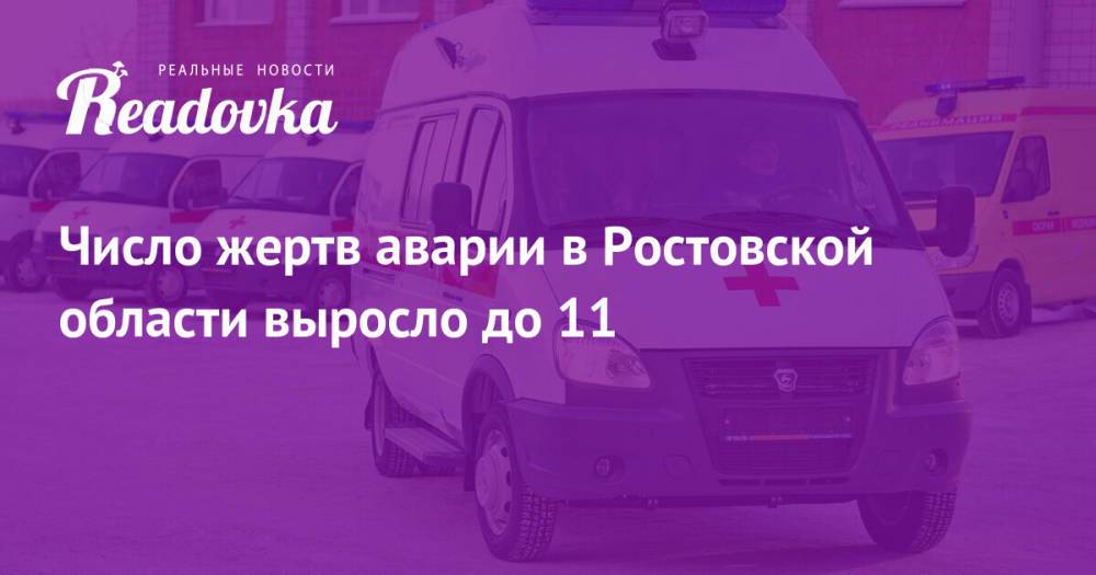 Число жертв аварии в Ростовской области выросло до 11
