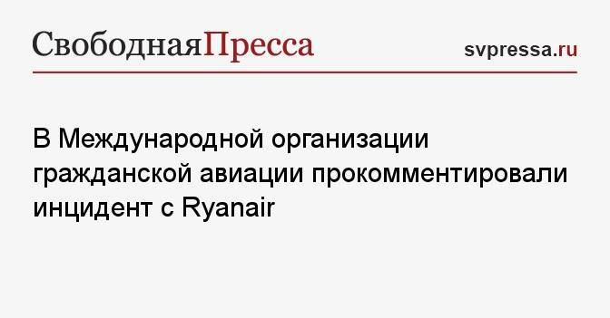 В Международной организации гражданской авиации прокомментировали инцидент с Ryanair