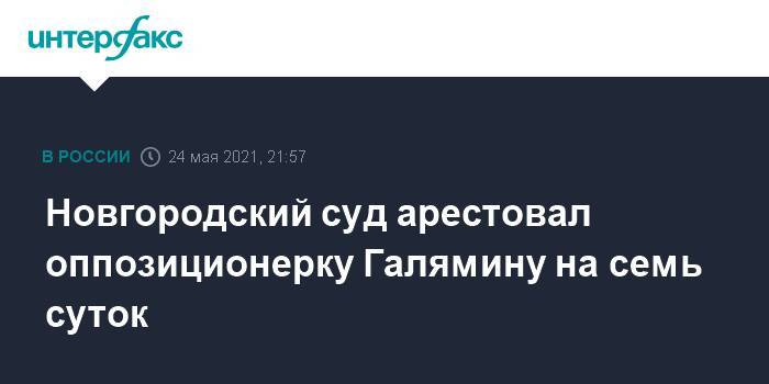 Новгородский суд арестовал оппозиционерку Галямину на семь суток