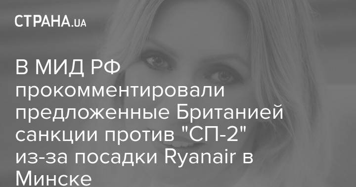 В МИД РФ прокомментировали предложенные Британией санкции против "СП-2" из-за посадки Ryanair в Минске