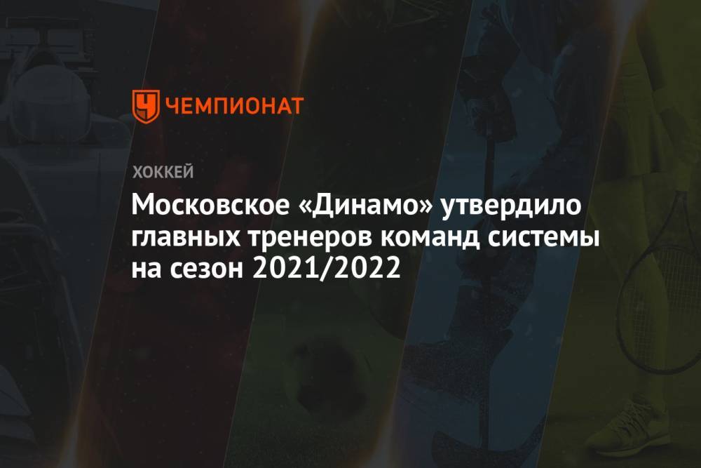 Московское «Динамо» утвердило главных тренеров команд системы на сезон-2021/2022