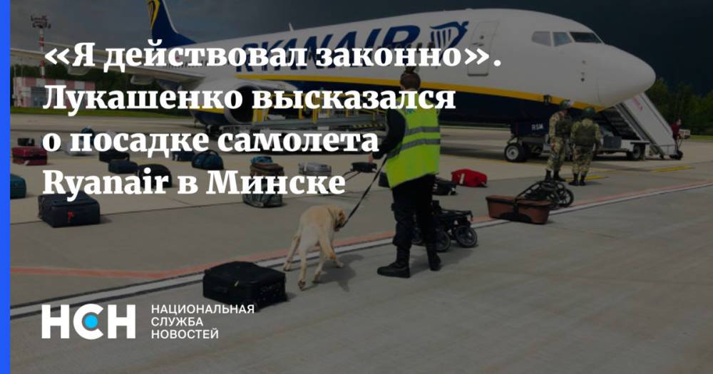 «Я действовал законно». Лукашенко высказался о посадке самолета Ryanair в Минске