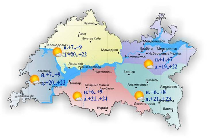 Теплая и сухая погода прогнозируется в Татарстане 27 мая