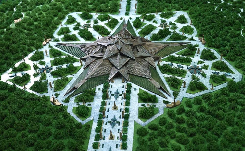 Сергей Шойгу показал Путину макет военного музея в виде огромной пятиконечной звезды