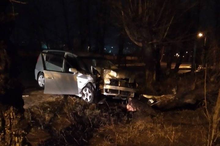 Водитель иномарки снес дерево на Набережной в Чите