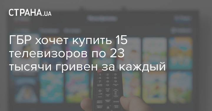 ГБР хочет купить 15 телевизоров по 23 тысячи гривен за каждый