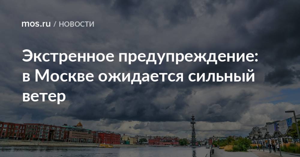 Экстренное предупреждение: в Москве ожидается сильный ветер