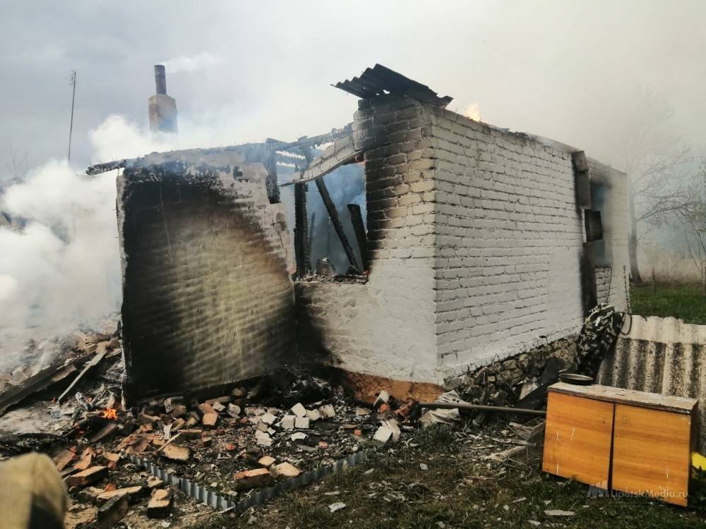 В селе Данковского района сгорел дом
