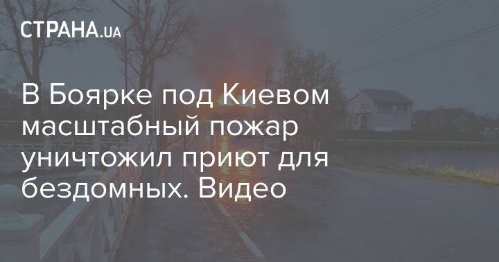 В Боярке под Киевом масштабный пожар уничтожил приют для бездомных. Видео