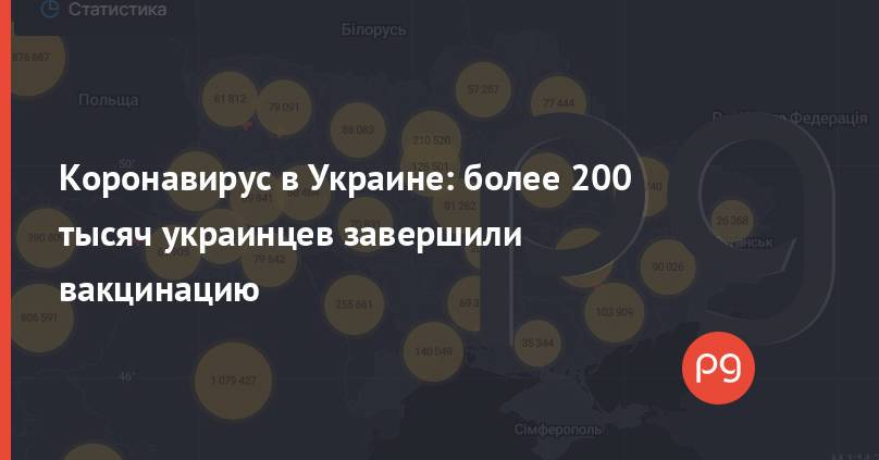 Коронавирус в Украине: более 200 тысяч украинцев завершили вакцинацию