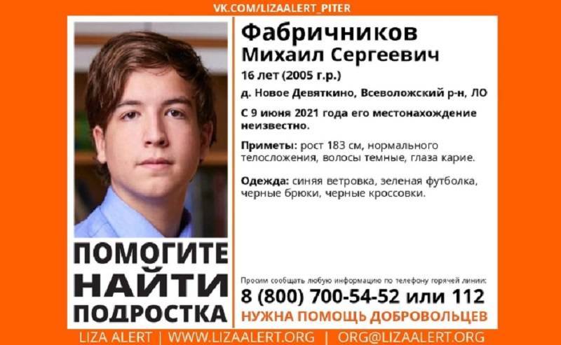 В Новом Девяткино ищут 16-летнего лицеиста-математика, пропавшего 9 июня
