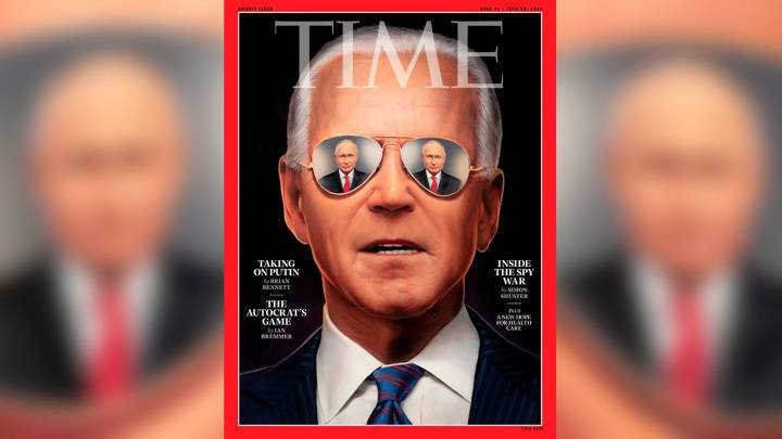Журнал Time отразил Путина в очках Байдена