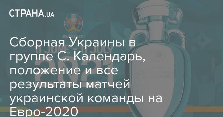 Сборная Украины в группе С. Календарь, положение и все результаты матчей украинской команды на Евро-2020
