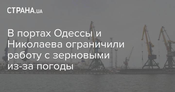 В портах Одессы и Николаева ограничили работу с зерновыми из-за погоды