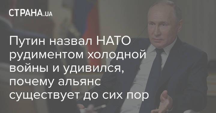 Путин назвал НАТО рудиментом холодной войны и удивился, почему альянс существует до сих пор