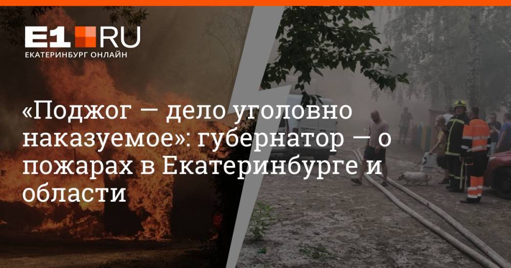 «Поджог — дело уголовно наказуемое»: губернатор — о пожарах в Екатеринбурге и области