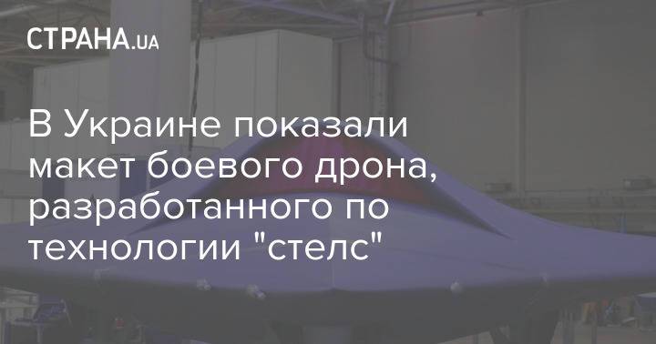 В Украине показали макет боевого дрона, разработанного по технологии "стелс"