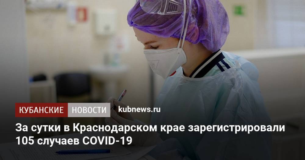За сутки в Краснодарском крае зарегистрировали 105 случаев COVID-19