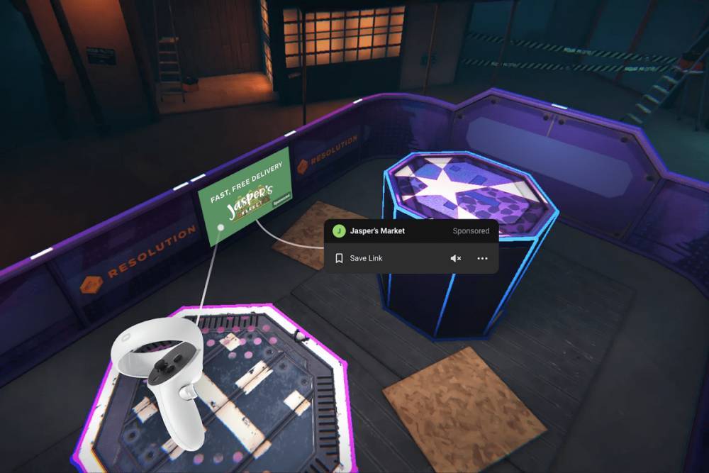 Facebook начинает тестировать показ рекламы в VR-приложениях на Oculus Quest